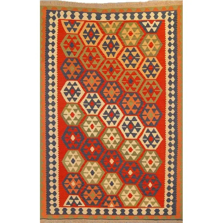 One Of The Kind Ardabil Persian Kilim 8'10" x 5'10"